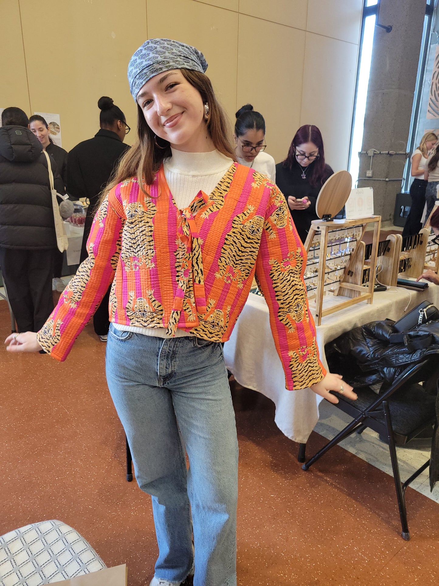 Clara Quilted Jacket Orange