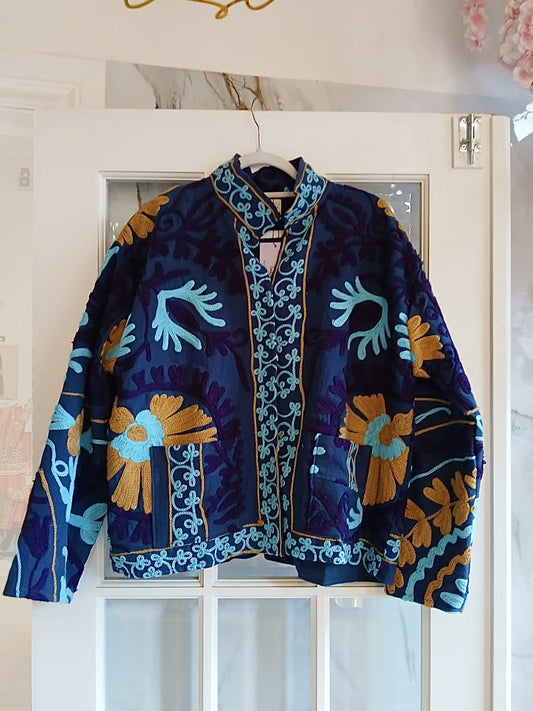 The Isla Jacket Indigo, Sky, Purple and Gold