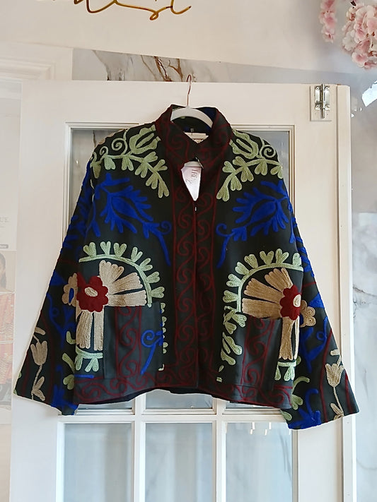 The Isla Jacket Greens, Blue, Gold and Red