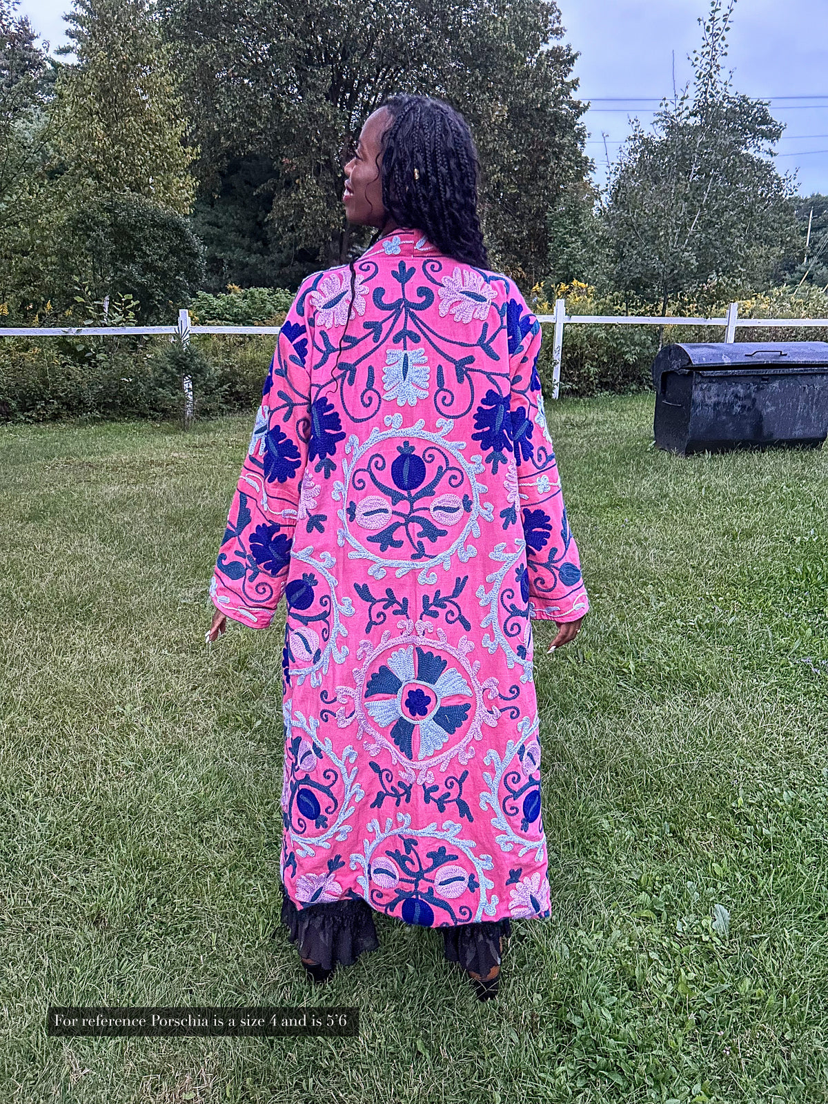 Veste longue cache-poussière Isla - Blanc, Fauve et Bordeaux