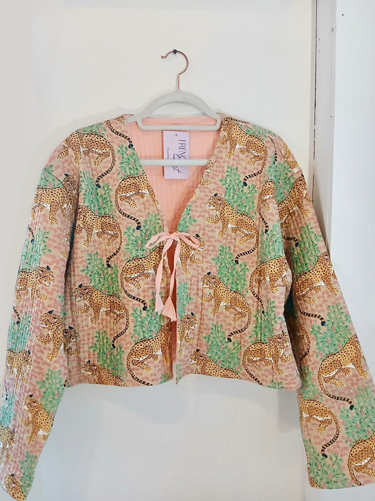 Clara Quilted Jacket Brown Pink