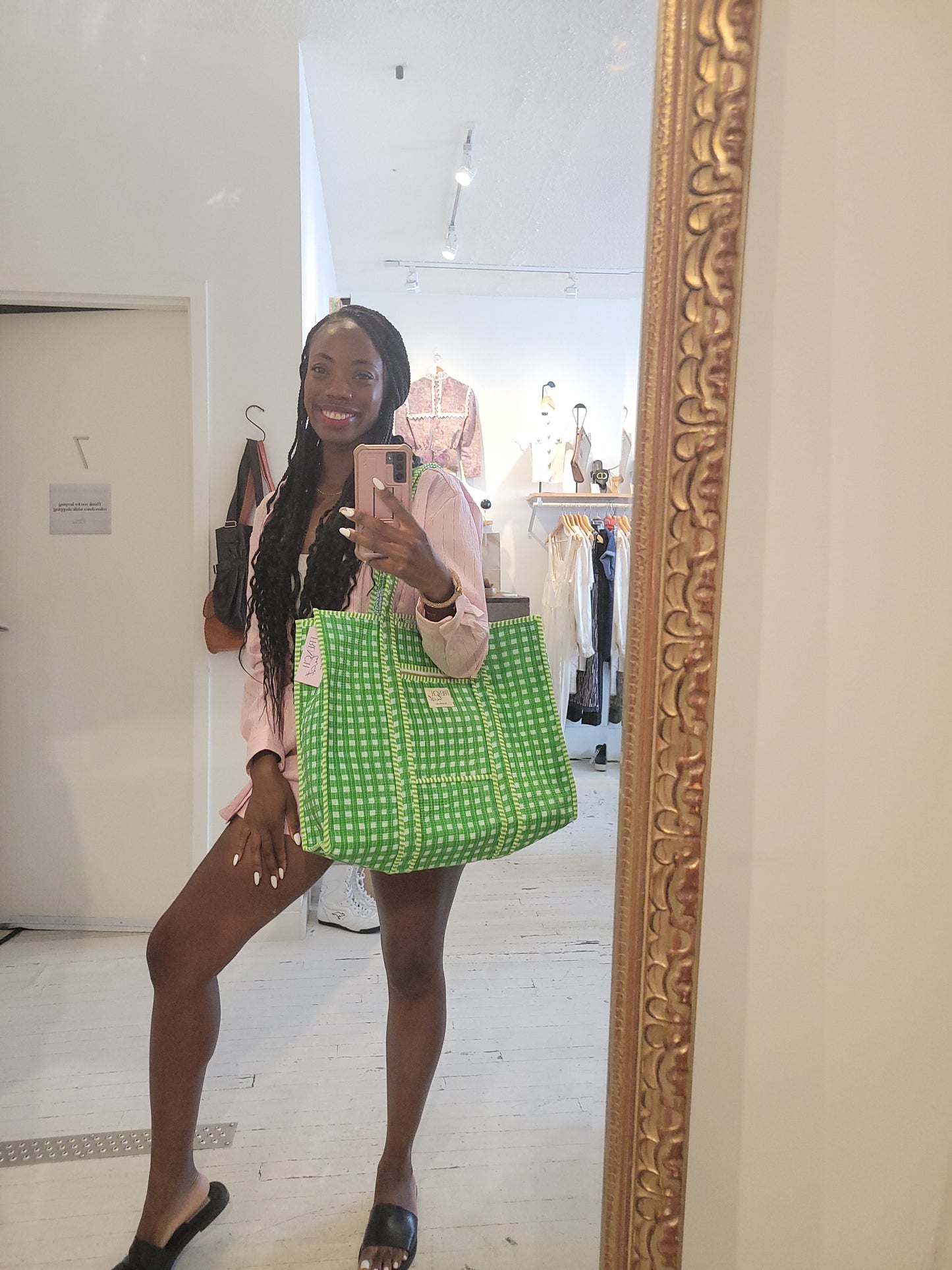 The Premium Gingham Bag Green