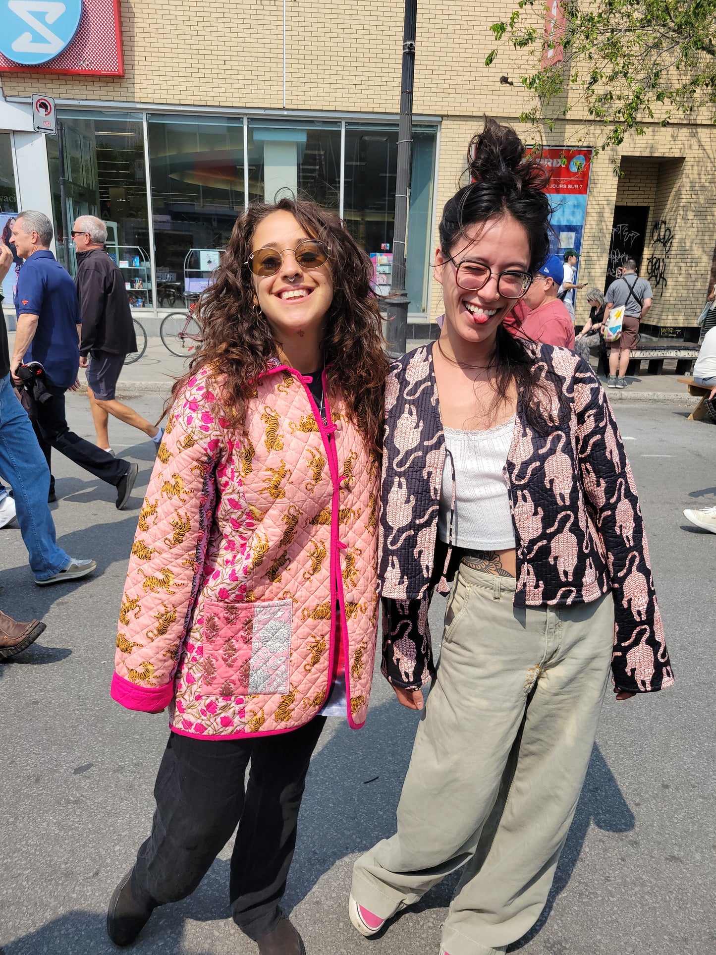 Clara Quilted Jacket Black Leopard