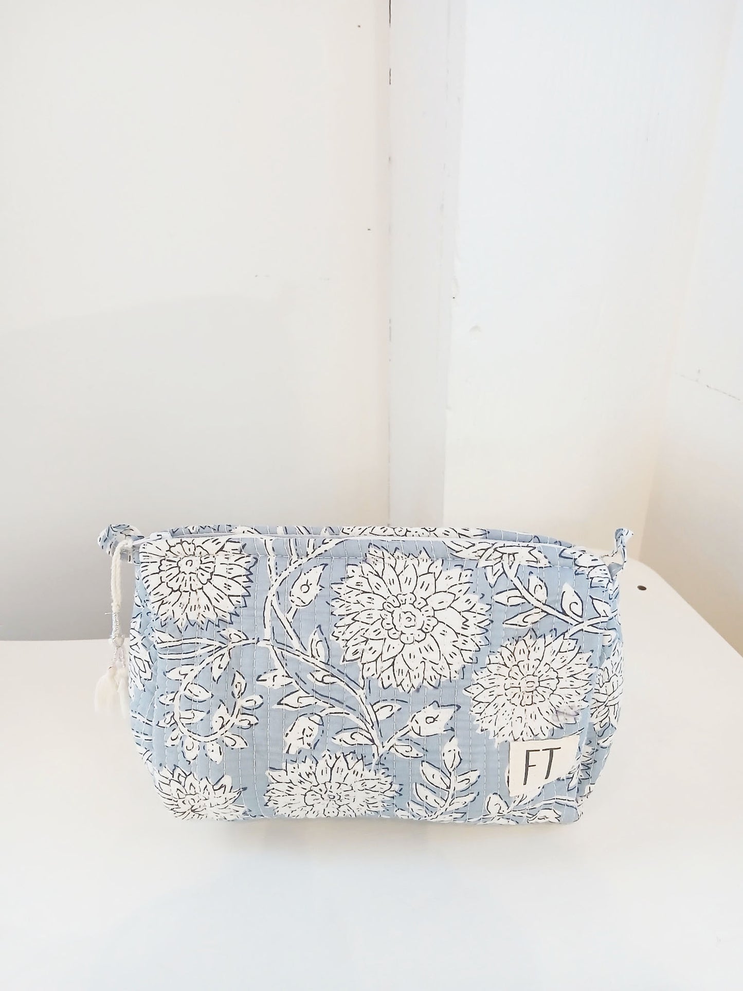 The Makeup Bag Blue Gingham