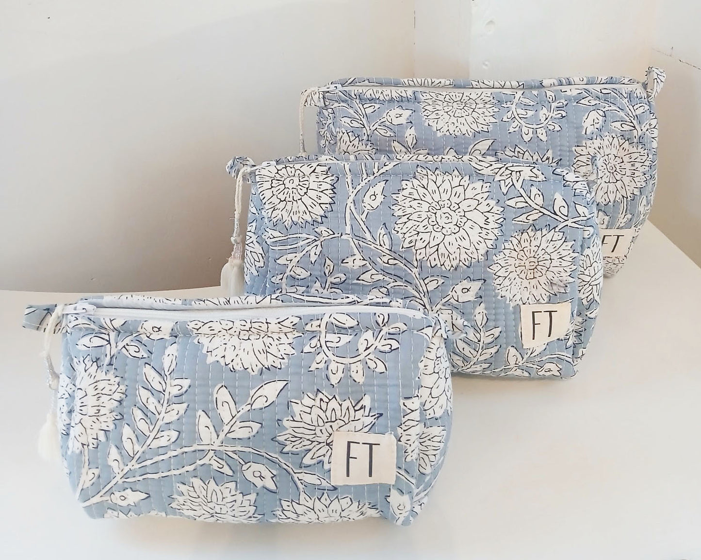 The Makeup Bag Blue Gingham