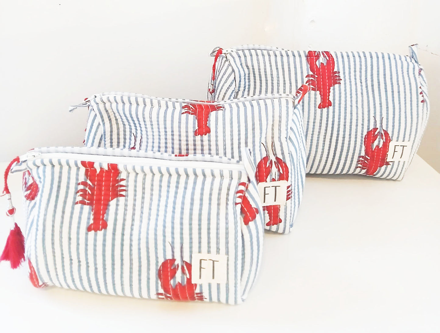 The Makeup Bag Blue Gingham