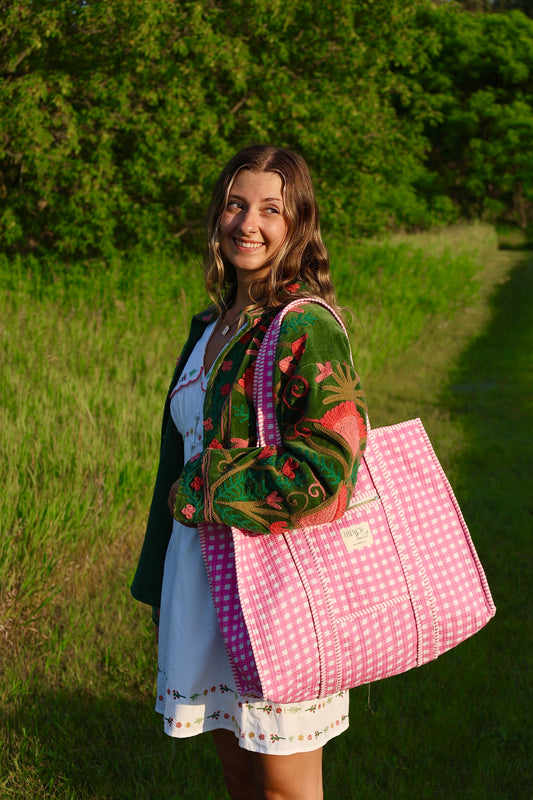 The Premium Gingham Bag Pink