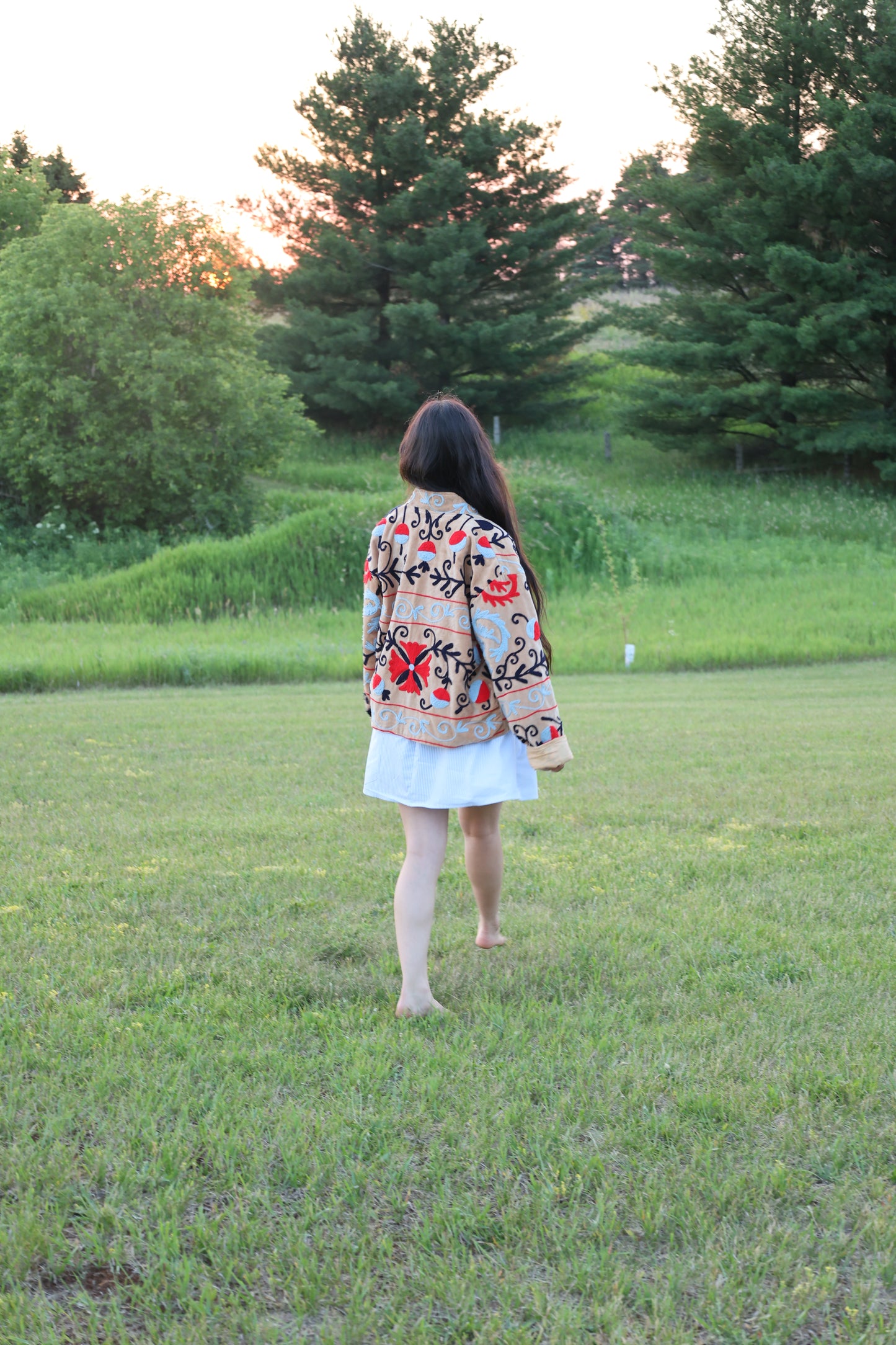 The Paloma Jacket Light Pink and Tan