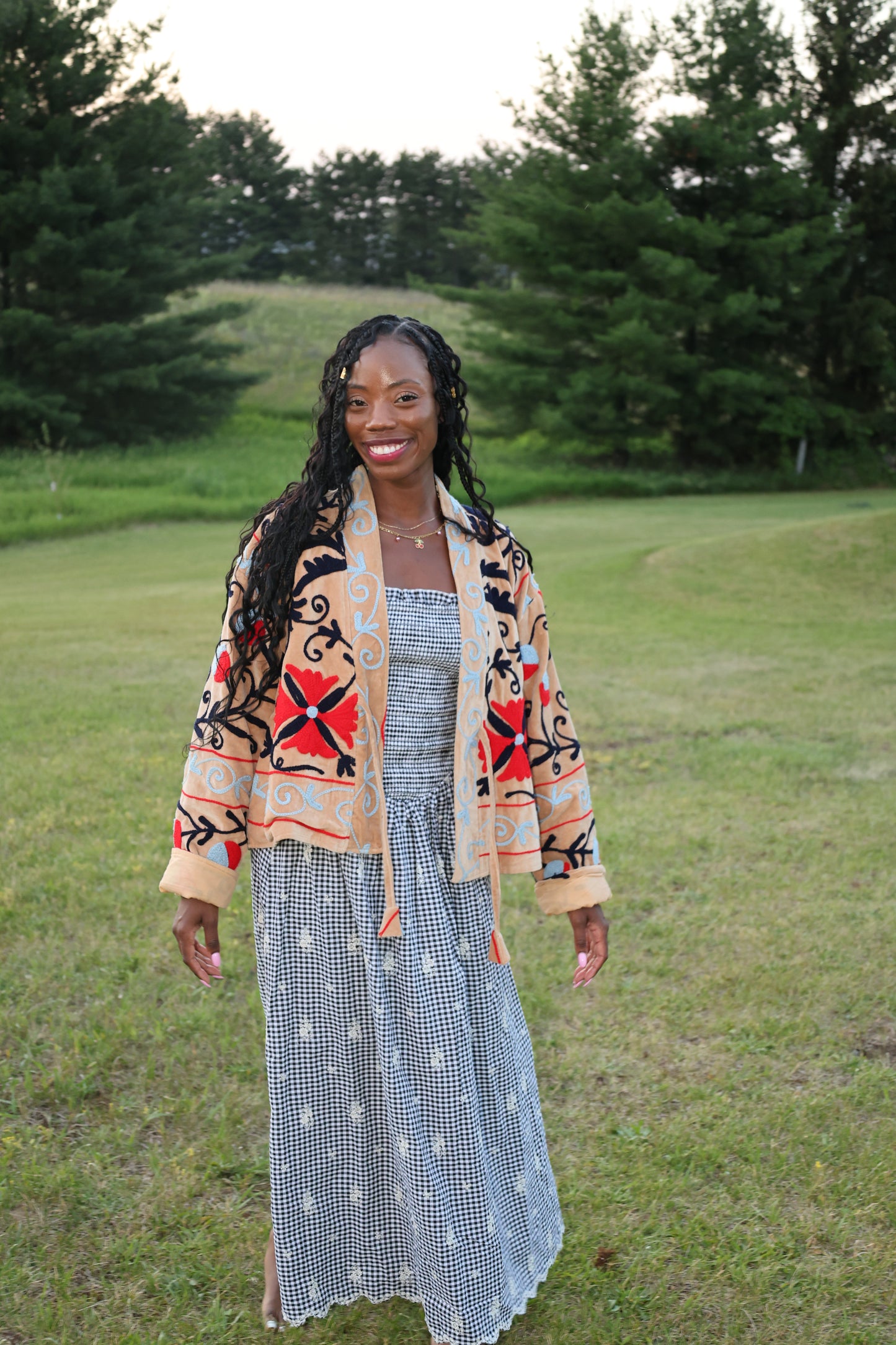 The Paloma Jacket Light Pink and Tan