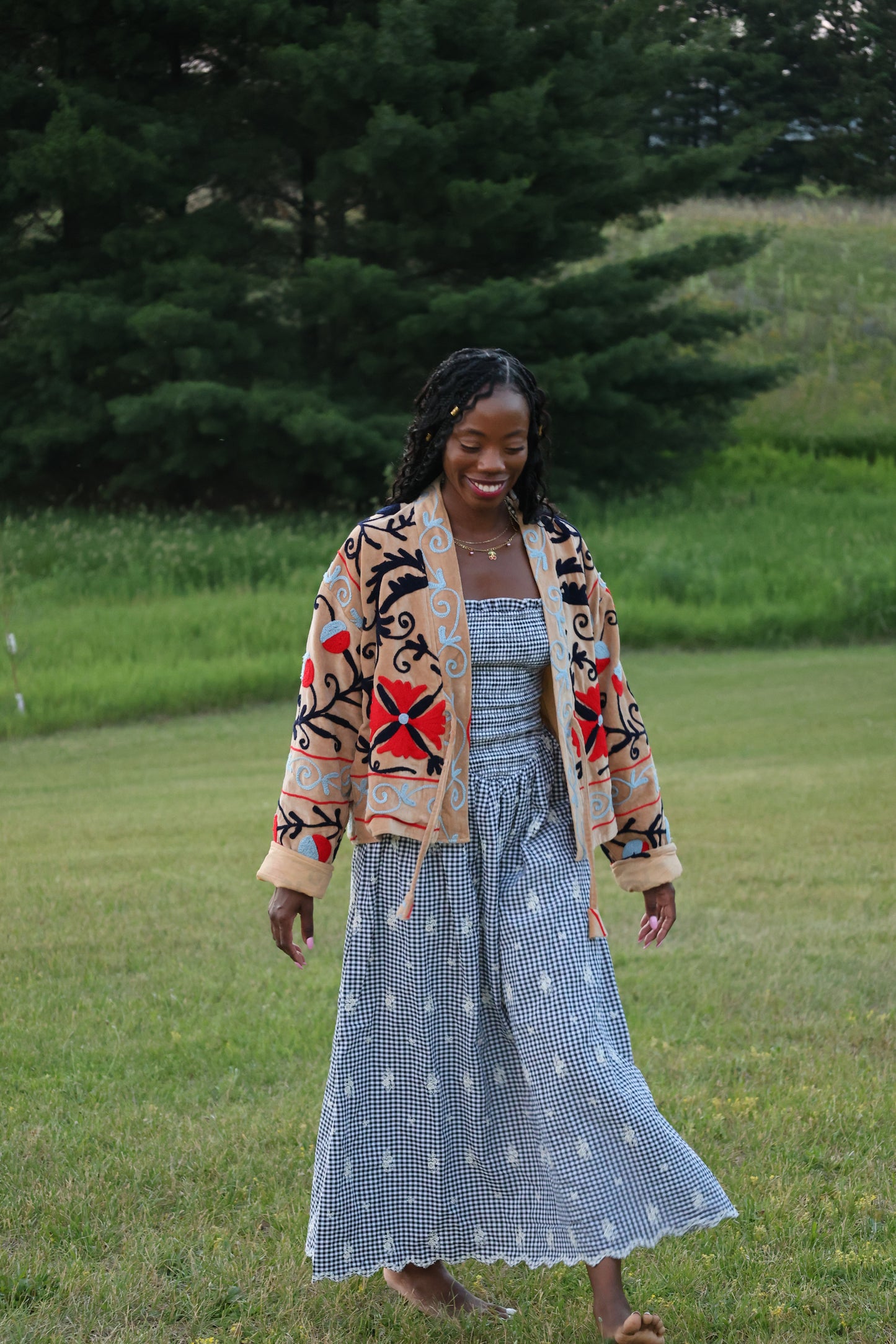 The Paloma Jacket Light Pink and Tan