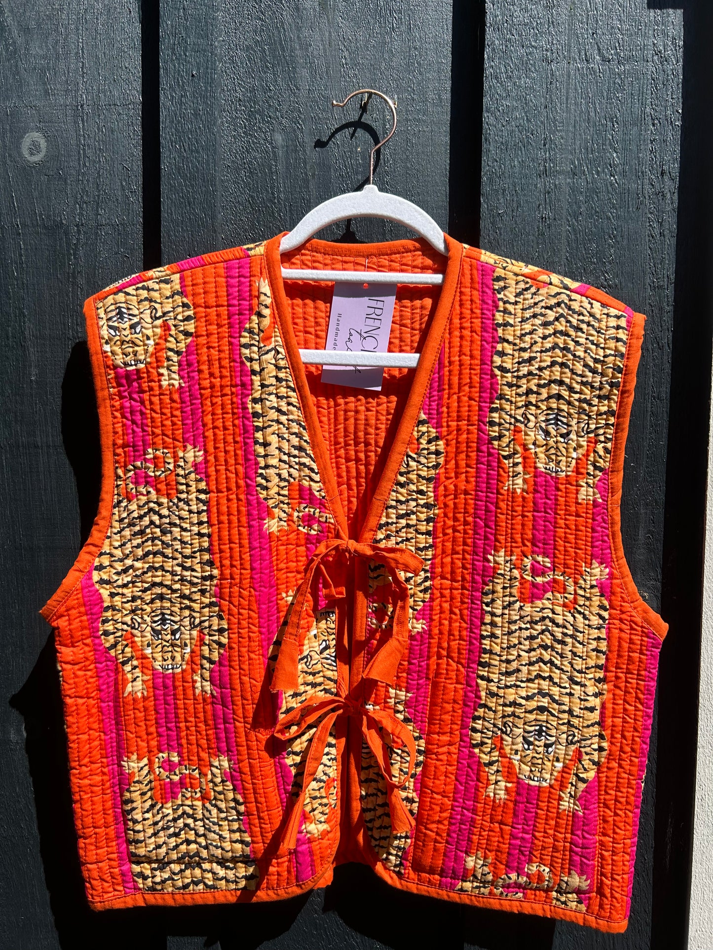 Clara Quilted Vest Orange