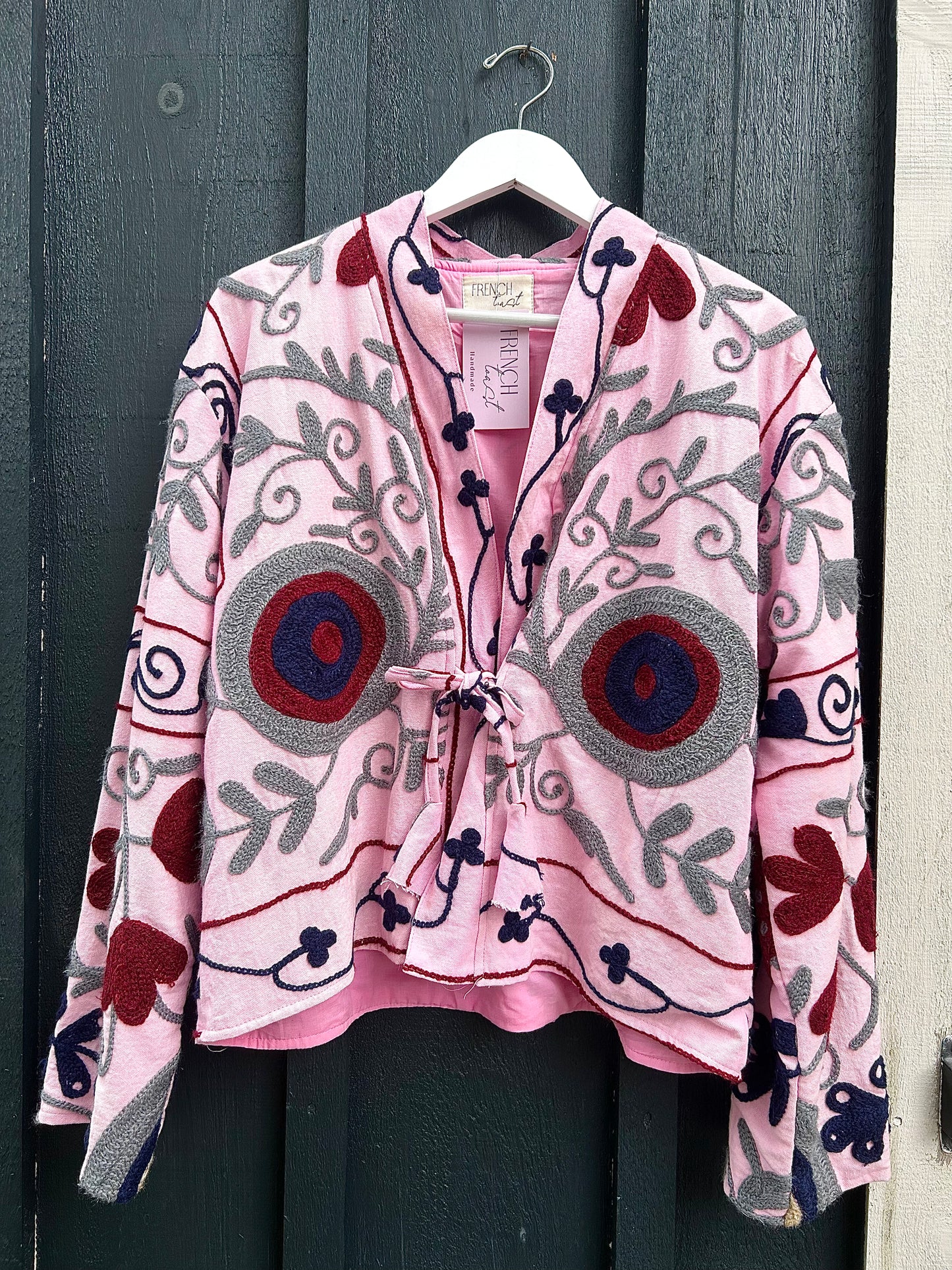 The Paloma Jacket Light Pink, Red and Grey
