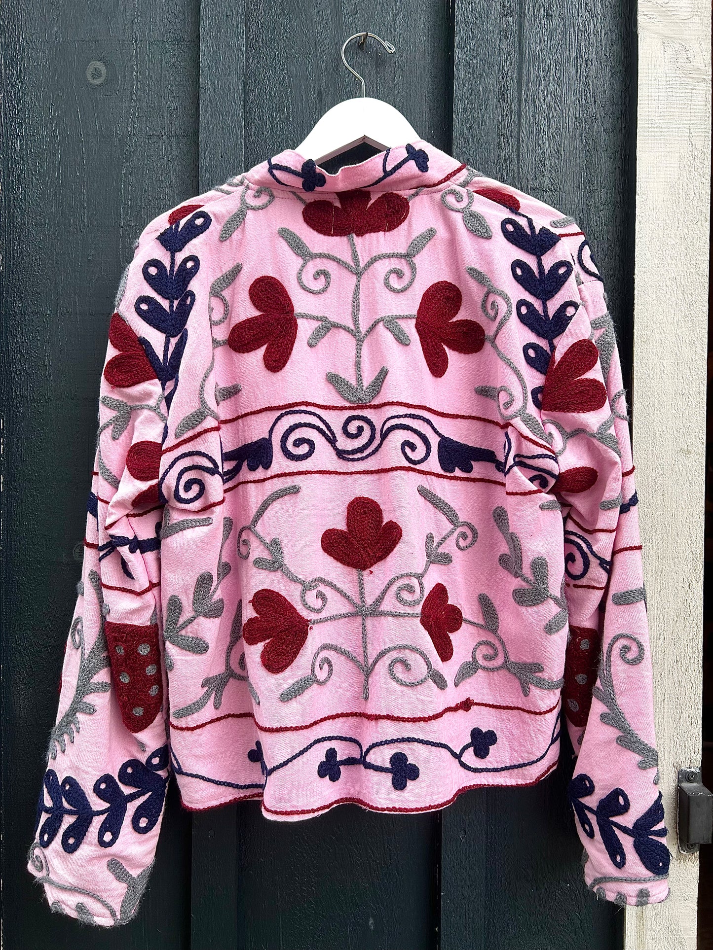 The Paloma Jacket Light Pink, Red and Grey