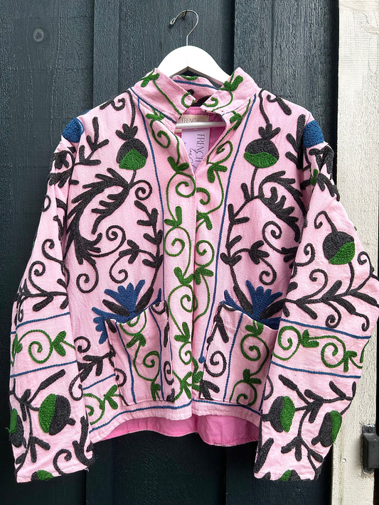 The Isla Jacket Light Pink, Blue, Green and Black
