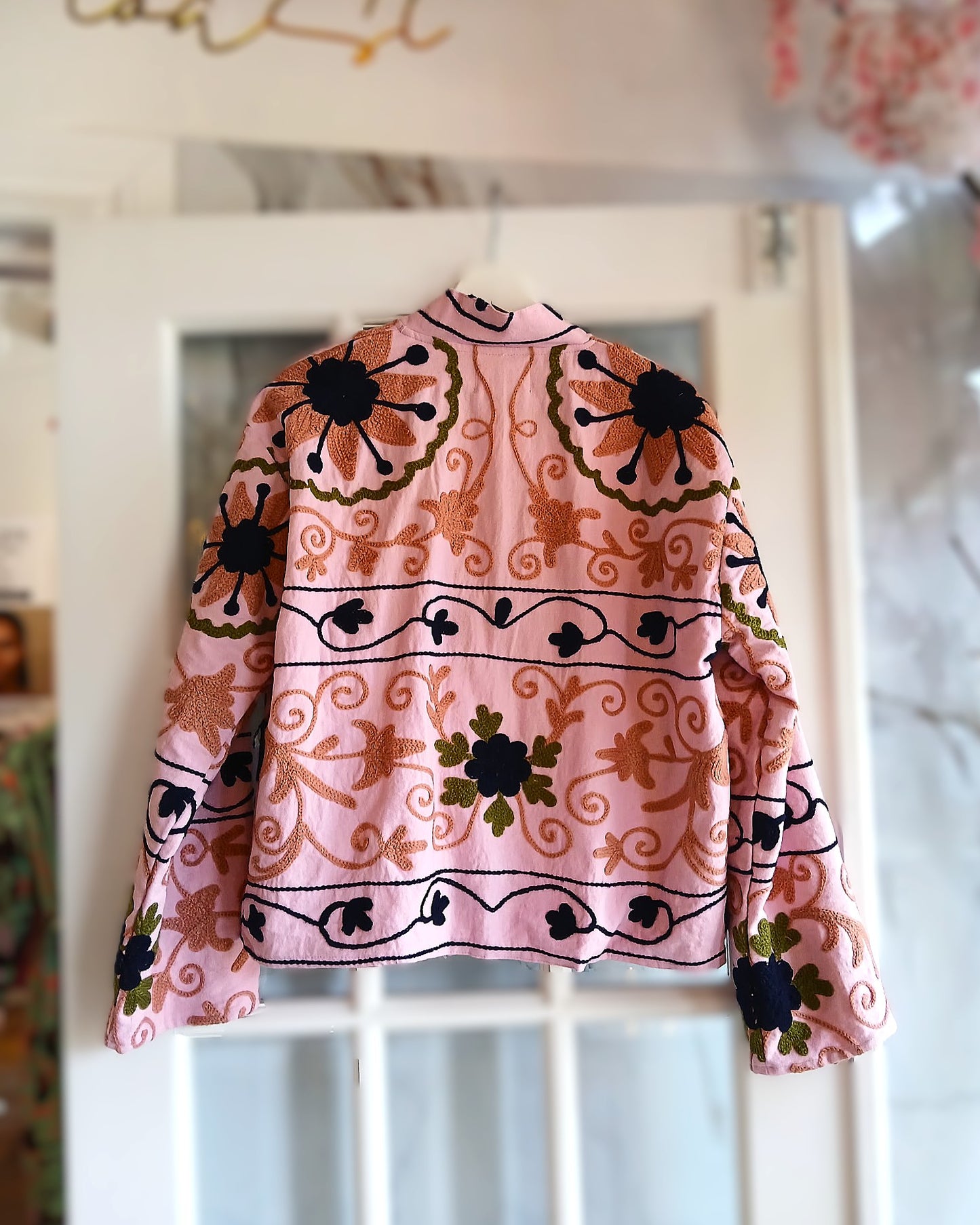 The Paloma Jacket Light Pink and Tan