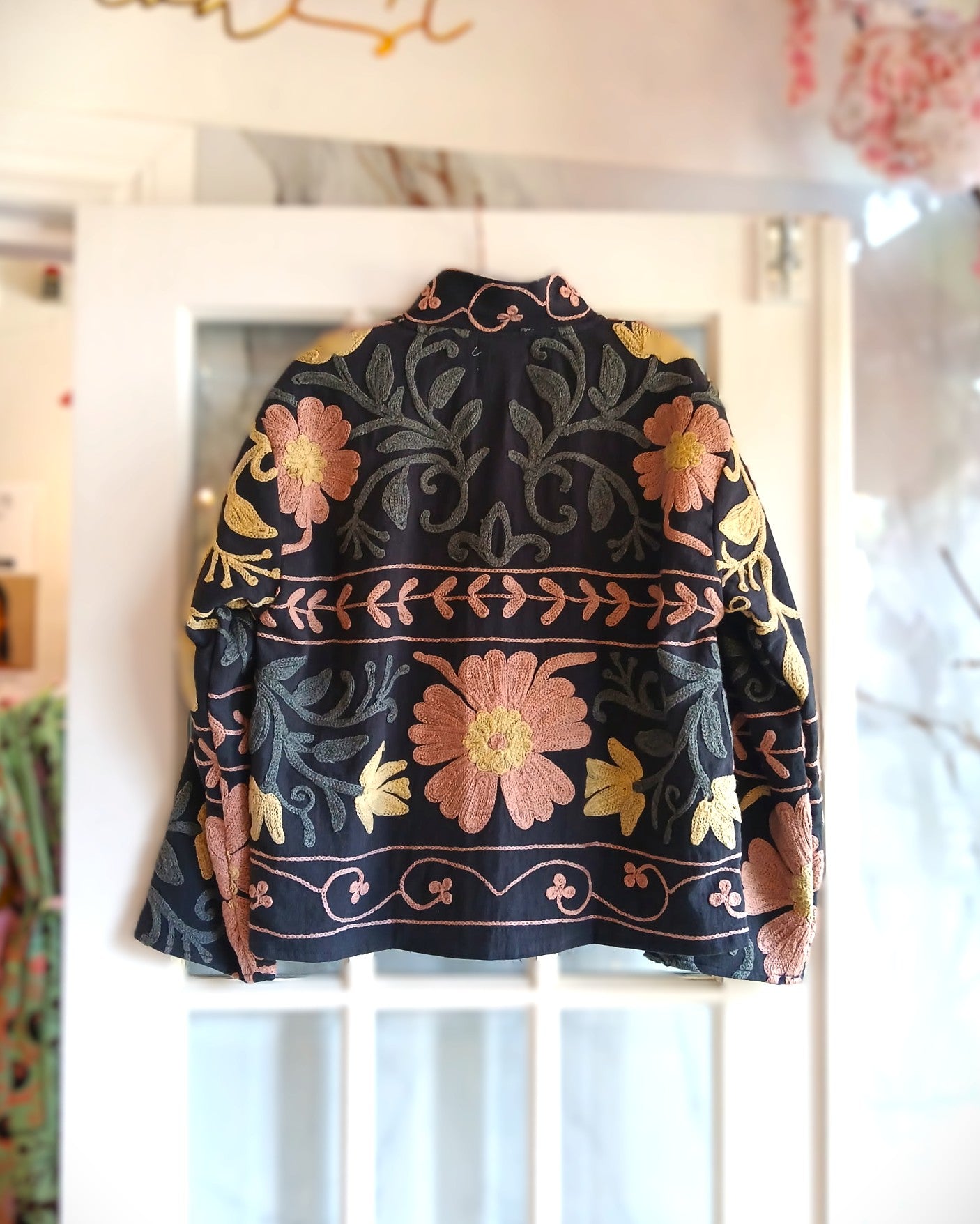 The Isla Jacket Grey, Golden and Light Pink