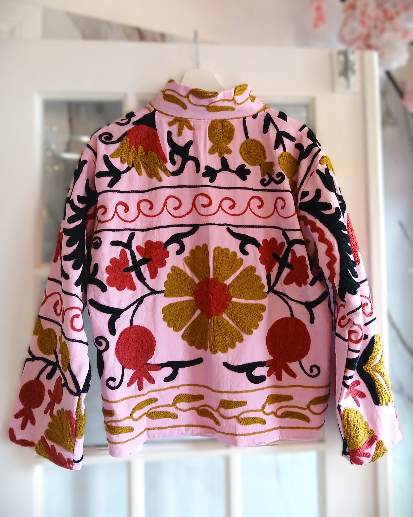 The Isla Jacket Light Pink, Burgundy and Golden
