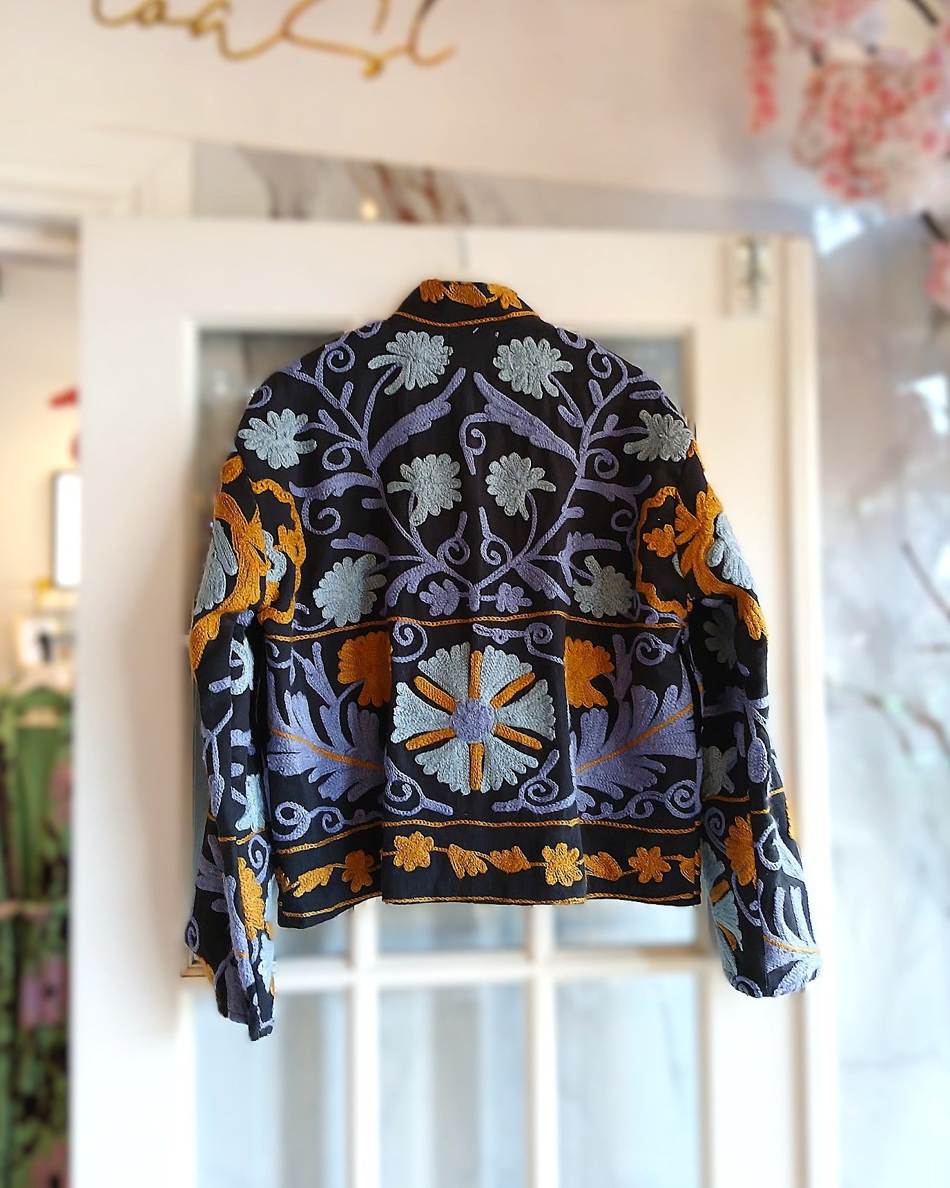 The Paloma Jacket Grey Blue and Golden