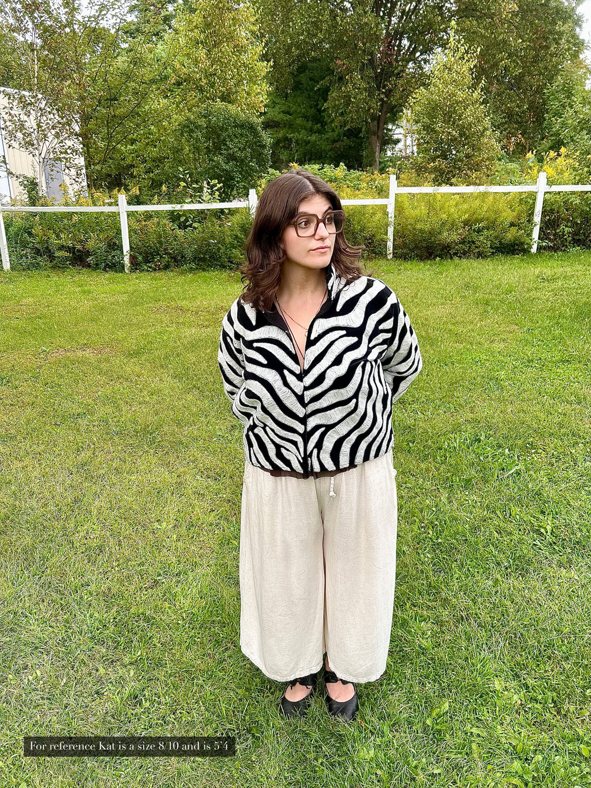 Chaqueta Isla de terciopelo con estampado de cebra