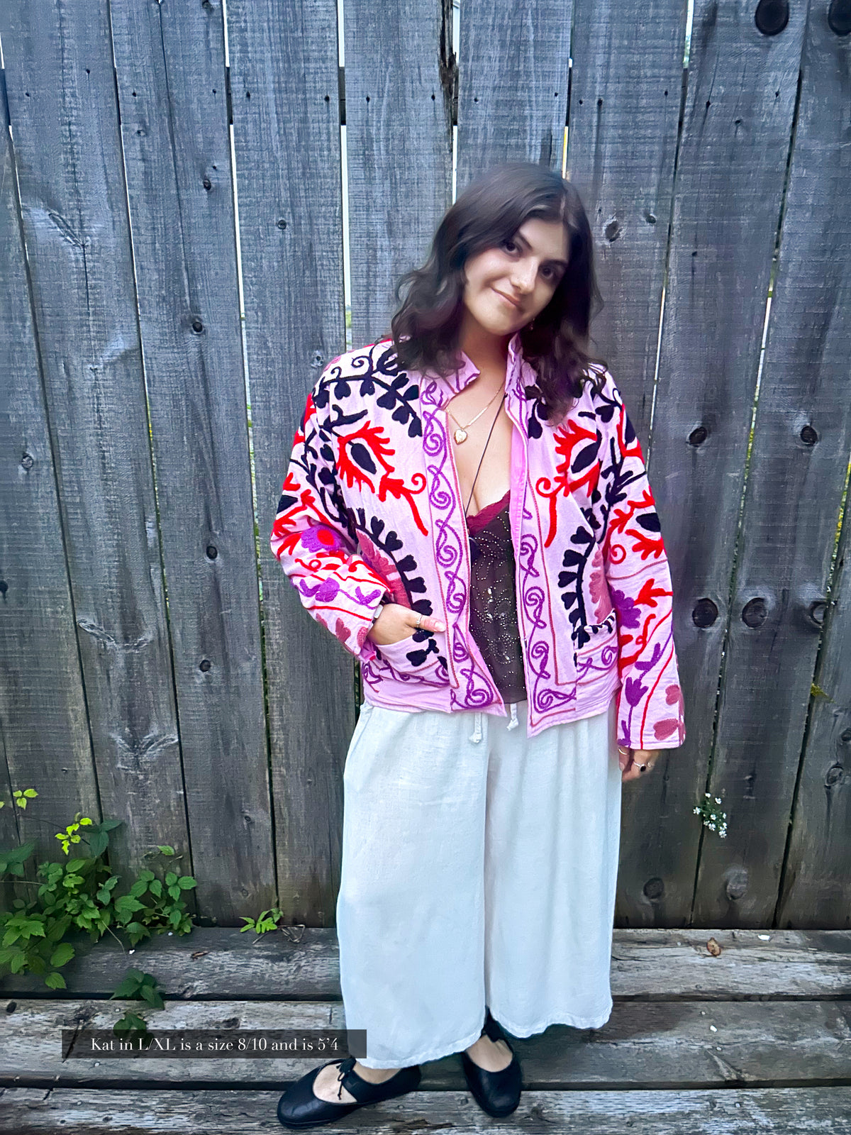 Veste Isla Indigo, rose et vert
