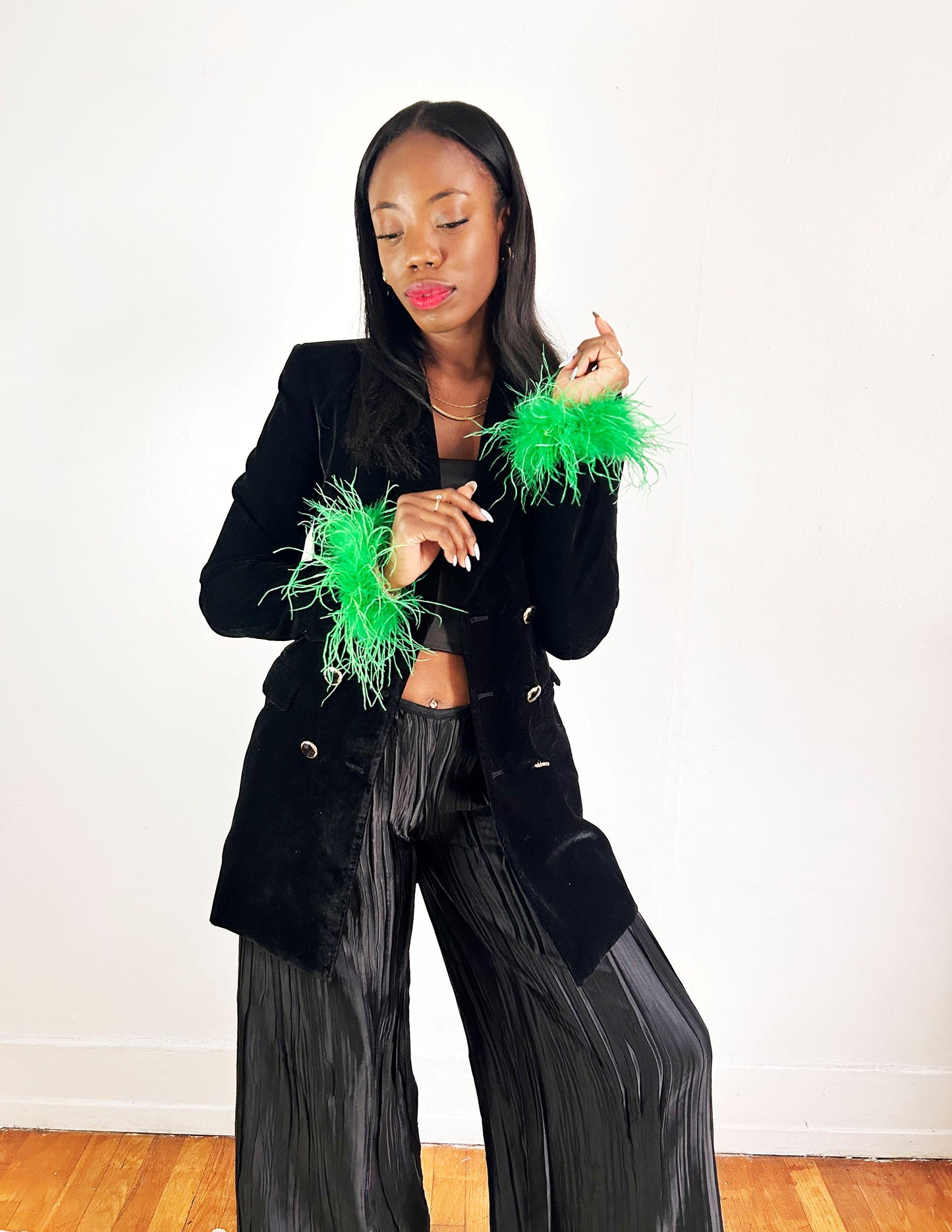 Green Feather Cuffs