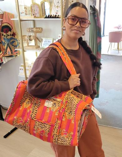 The Ara Duffle/Baby Bag - Orange and Pink Tiger